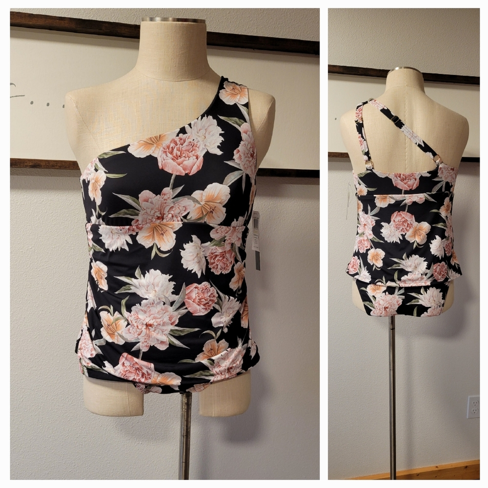 ALEX MARIE SWIMSUIT, Floral One-Shoulder, One-Piece, NWT